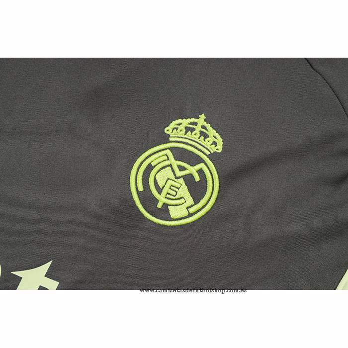 Chandal del Real Madrid 25-26 Manga Corta Gris Verde - Pantalon Corto